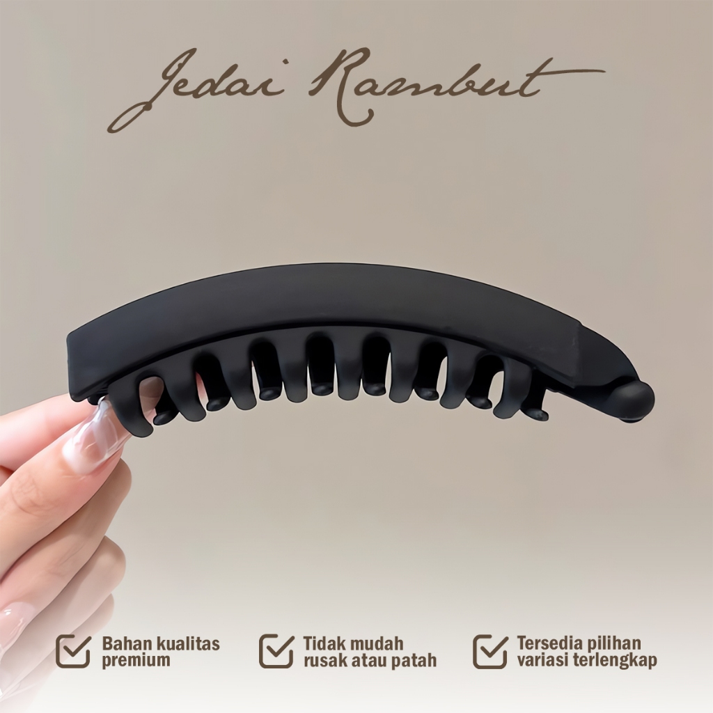 Jual Jepit Rambut Wanita Model Claw Clip Hitam - Simpel, Elegan, dan ...