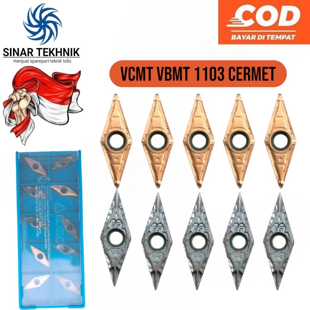 Jual insert bubut vcmt vbmt 1103 cermet bukan carbide | Shopee Indonesia