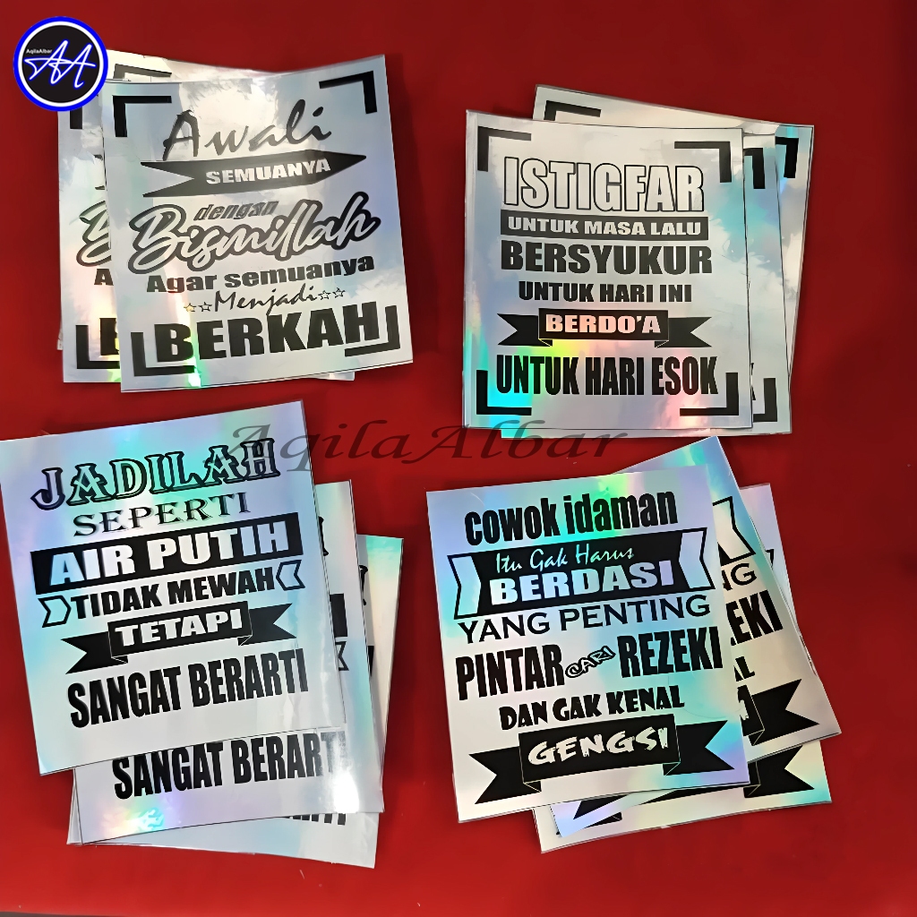 Jual Stiker kata kata istigfar istighfar bismillah vinyl dan hologram ...