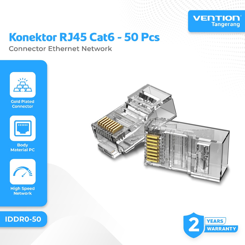 Jual Vention Konektor RJ45 Cat6 UTP Modular Gigabit Jack Plug Connector ...