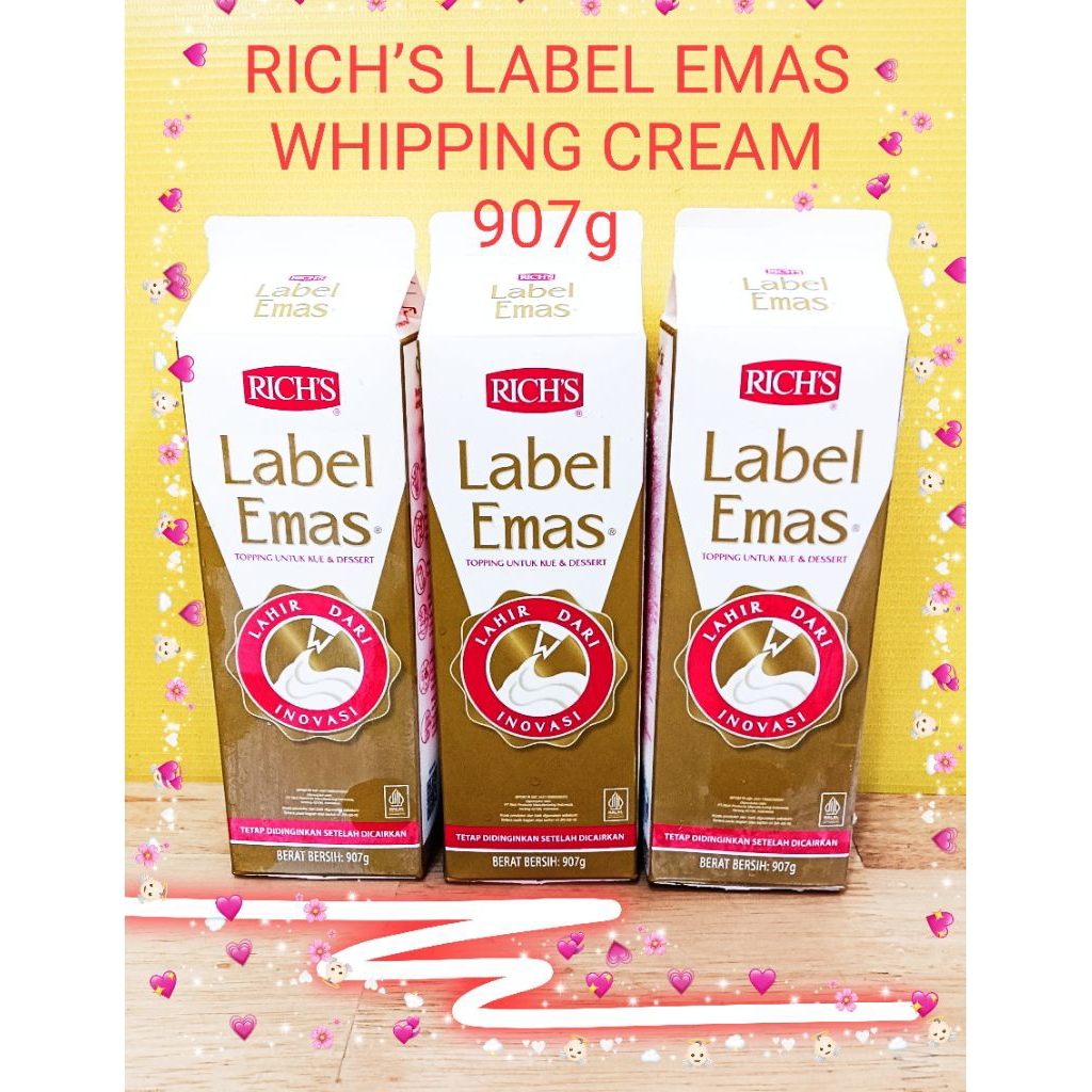 Jual WHIPPIN0G CREAM RICH’S GOLD LABEL 907GR I NON DIARY LABEL EMAS ...
