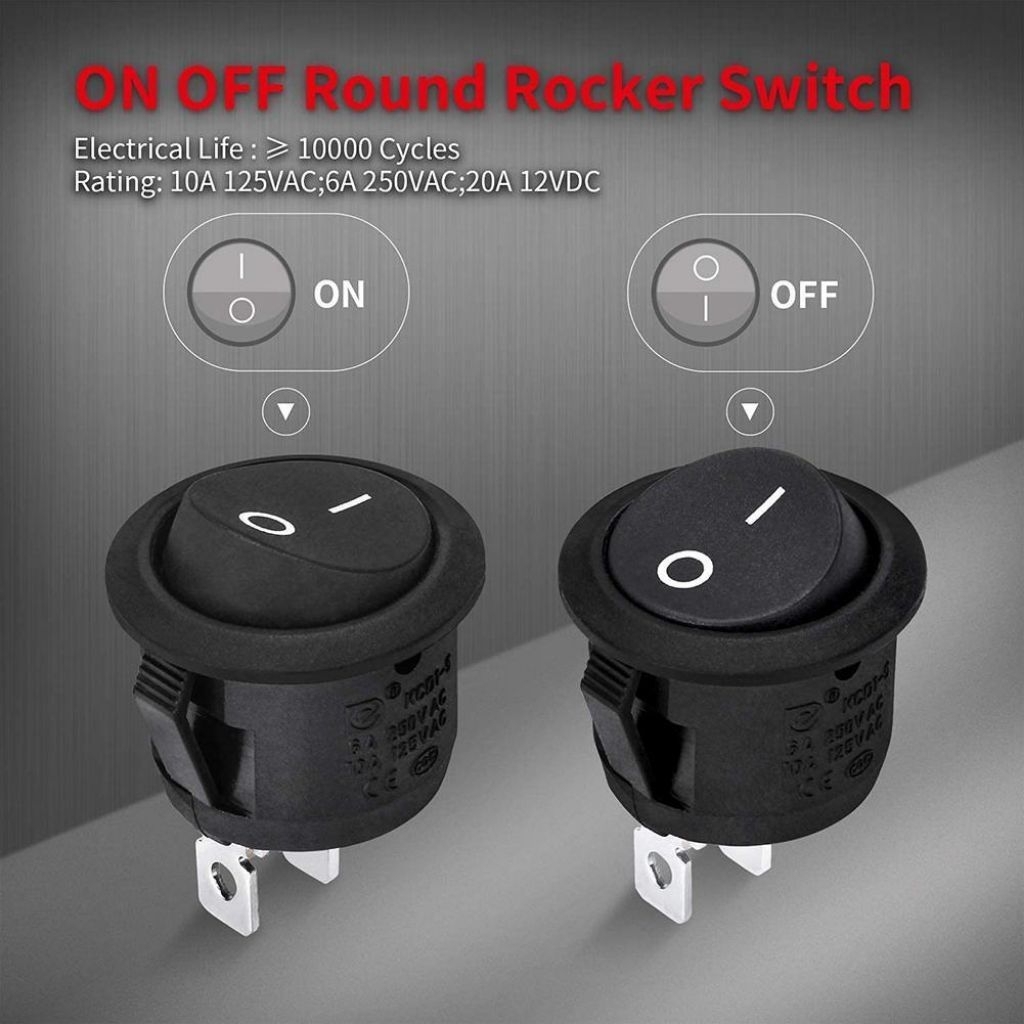 Jual Saklar ON OFF Bulat 2 Pin Switch Round Rocker 6A 250V 10A 125V ...