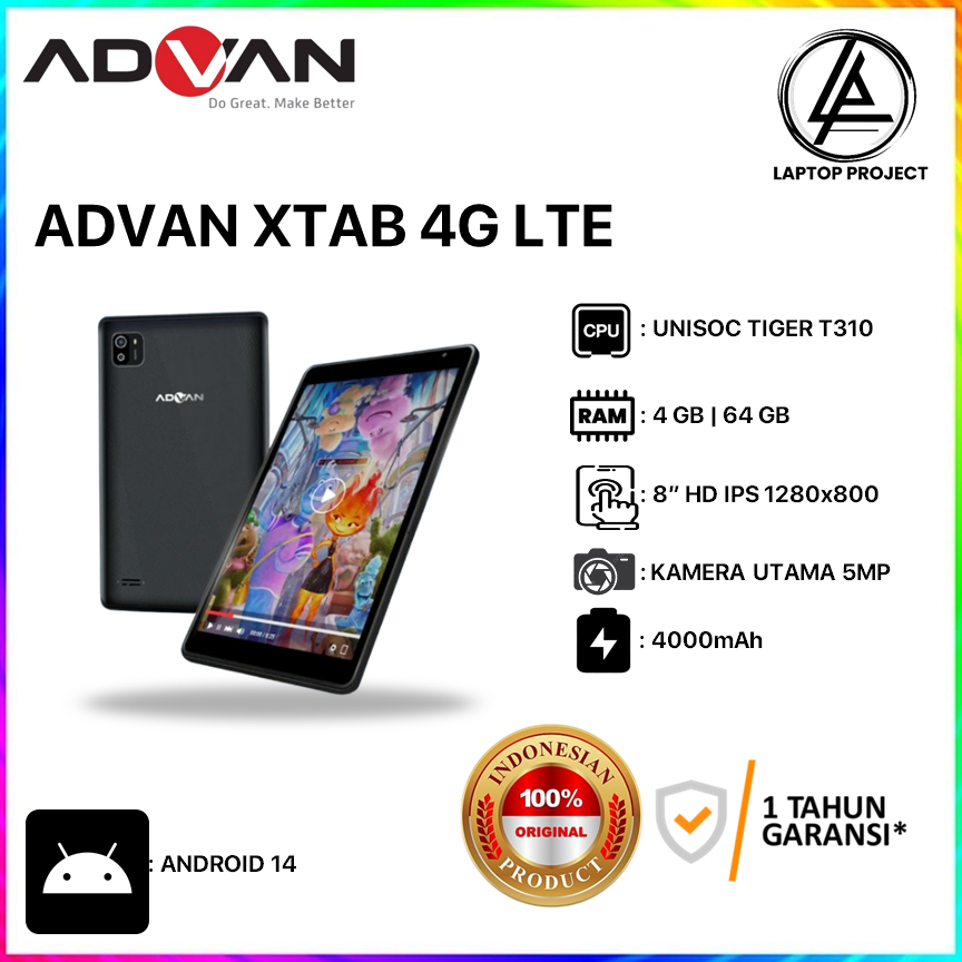 Jual Advan Xtab LTE SIM Card 4/64GB 4GB 64GB Garansi Resmi - Tab Advan ...