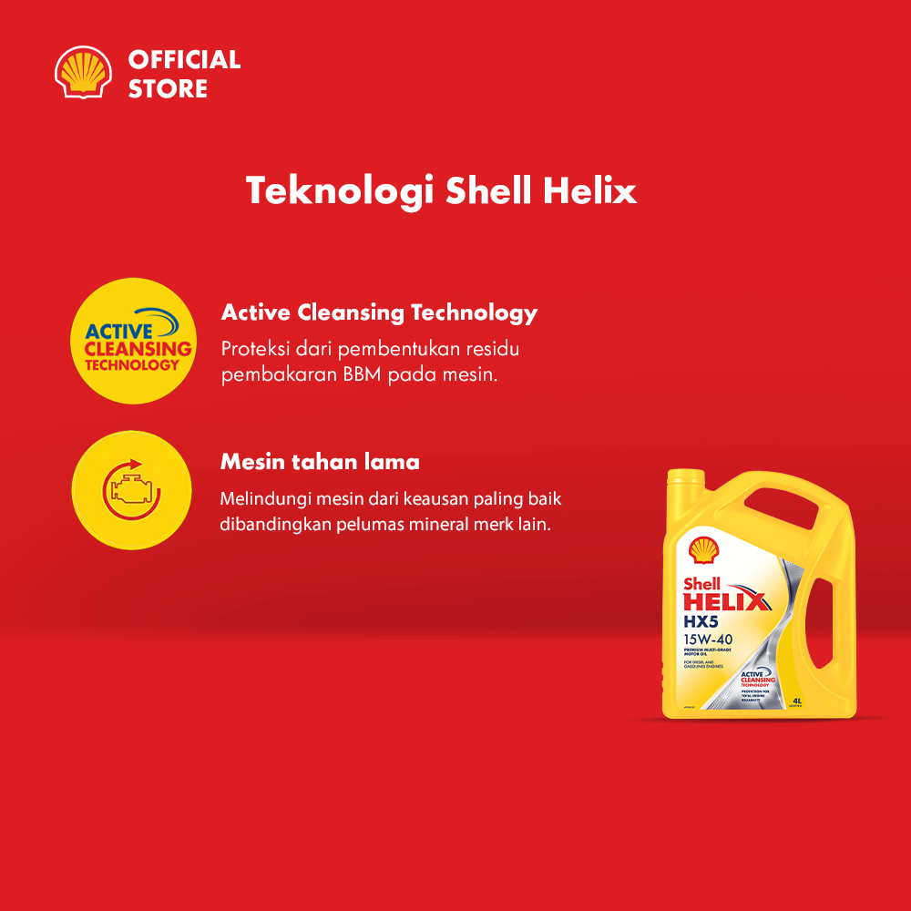 Jual Oli Mobil Shell Helix HX5 15W-40 (4L) – Premium Mineral Pelumas ...