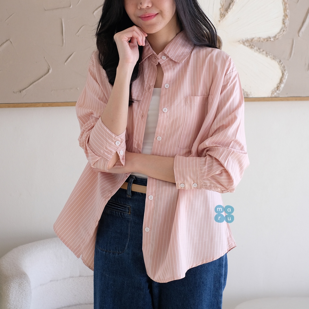 HARU Maru Women's Office Shirt Stripes Fit XL foto 1
