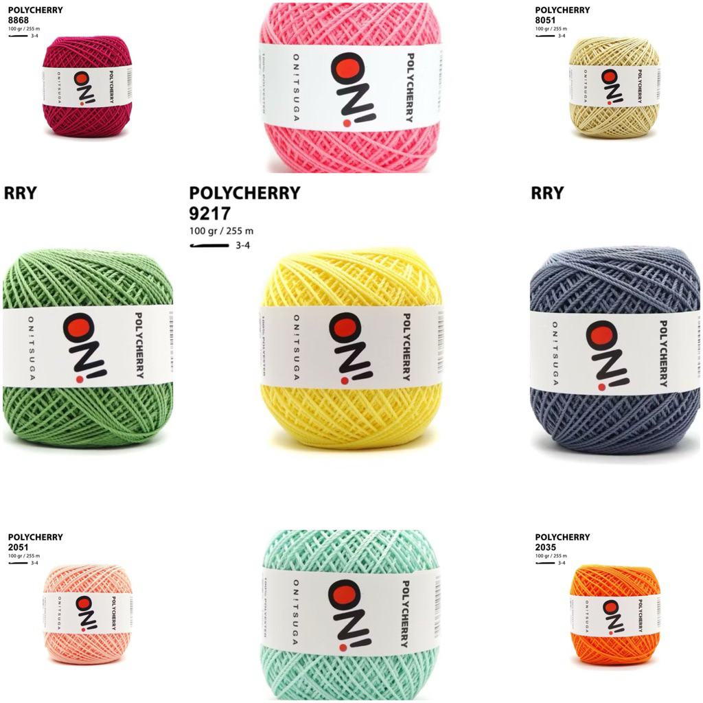 Jual Benang Rajut Onitsuga POLYCHERRY new ( Poly Cherry Yarn ) | Shopee ...