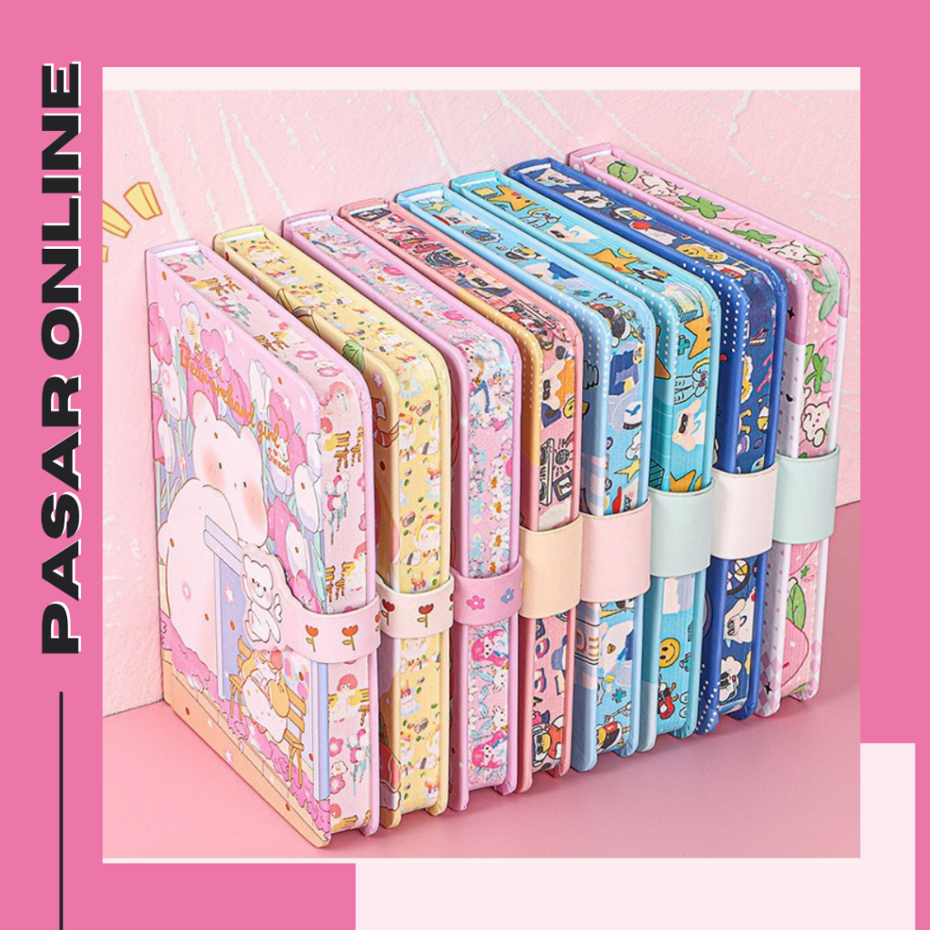 Jual Mini Klip Note Book and Pen / Buku Diary Kancing/ Cute Mini Note ...