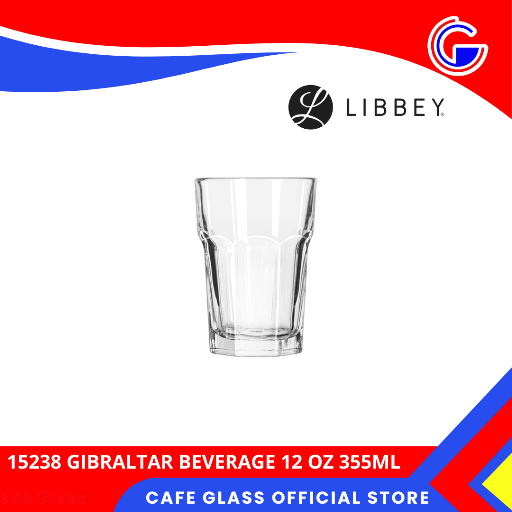 Gelas Kaca 355Ml - Libbey Gibraltar / Gelas Es Teh 12Oz / Cup Wadah Minuman Soft Drink Ice Tea / Gelas Minum Hotel Resto Cafe Drinkware