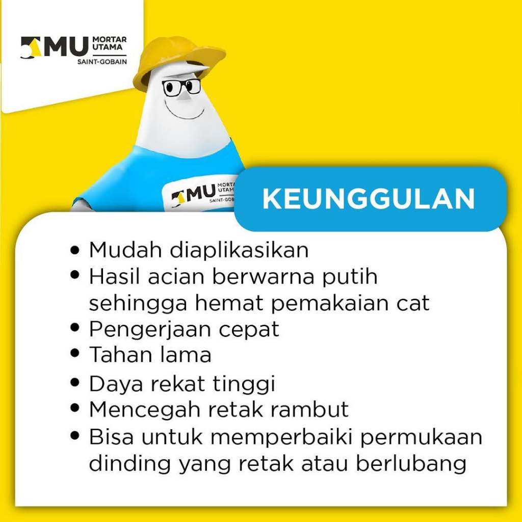 Jual Mortar Utama MU-275 Acian Plamir Serbaguna 25 Kg | Shopee Indonesia