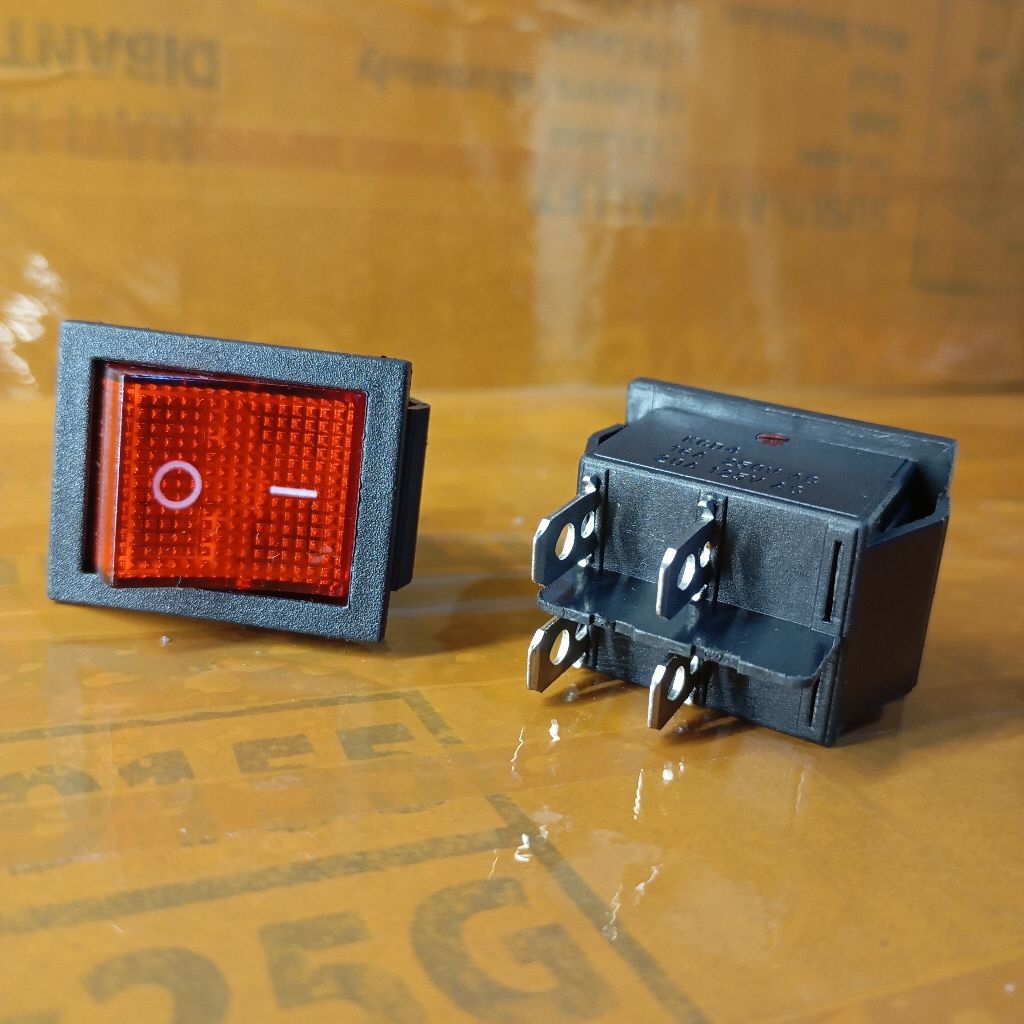 Jual (BESAR) Switch Power (On - Off) Besar 4 PIN + lampu merah MK521 ...