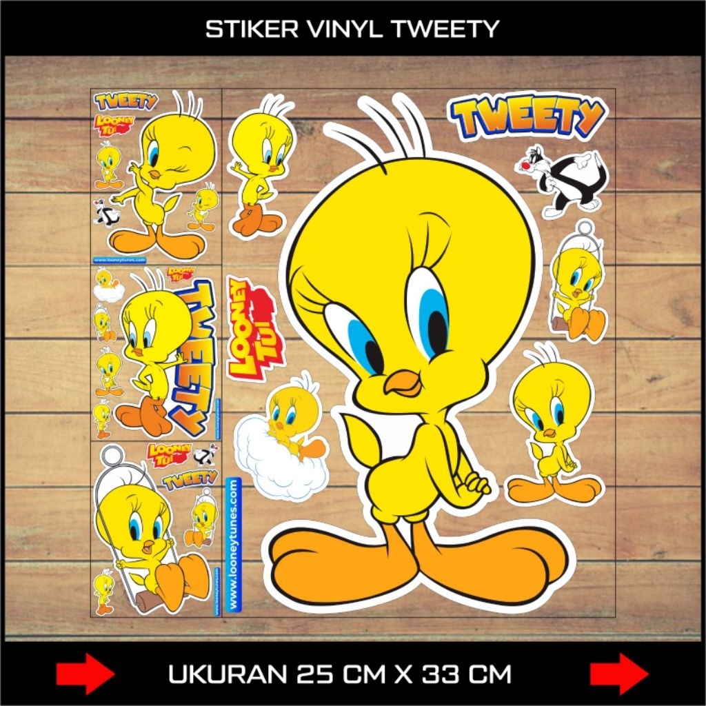 Jual Stiker Tweety Ukuran Besar / Stiker dasboard Motor, Body Mobil ...