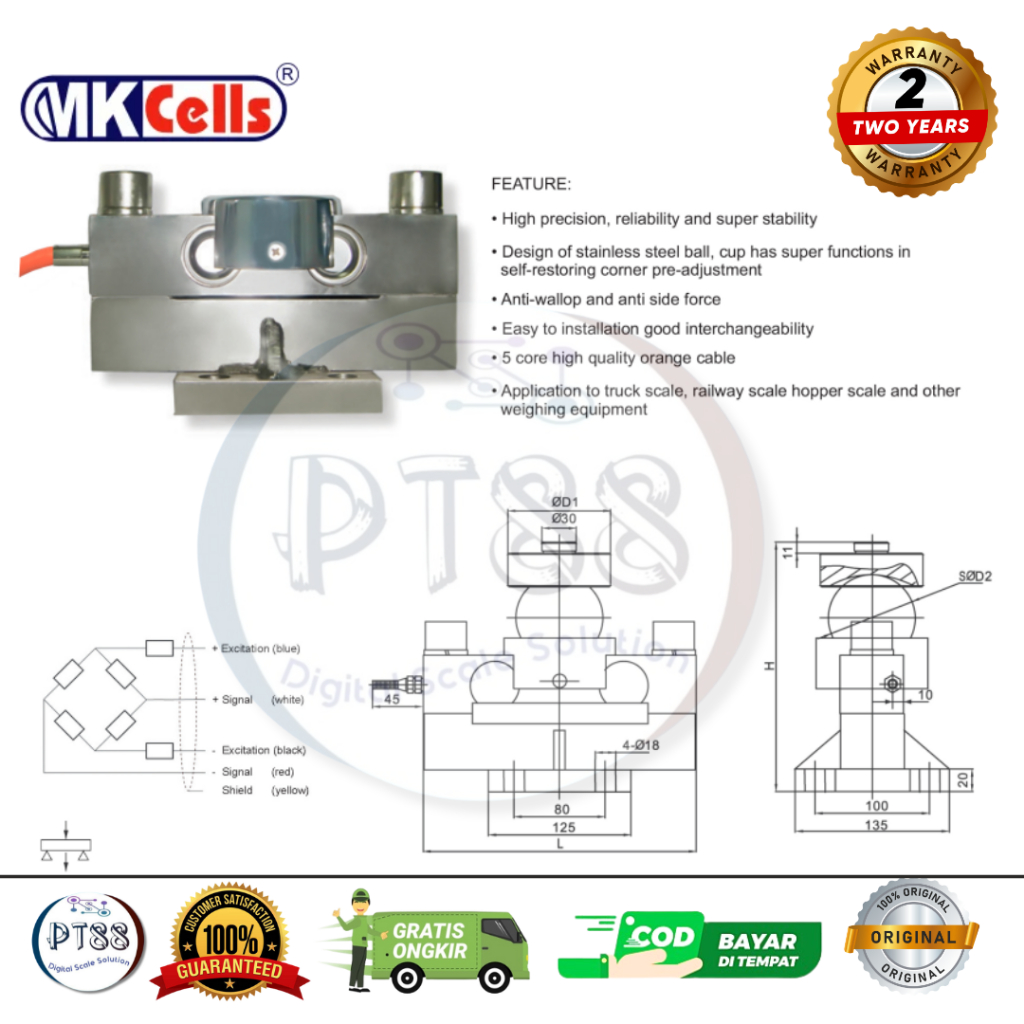 Jual LOAD CELL DIGITAL MK-CELLS MK QS-D 30TON / load cell digital 30 ...