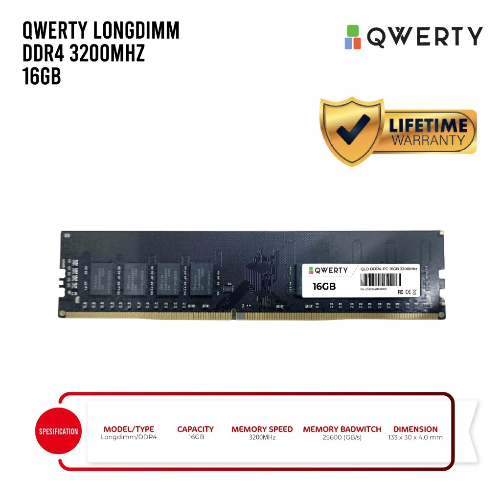 Jual QWERTY PC25600 DDR4 8GB/16GB 3200MHZ UDIMM | Shopee Indonesia