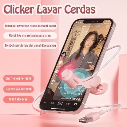 LNR Shop USB Tap Tap Layar Otomatis Klik USB Auto Clicker Smart Screen Clickers USB Layar Ponsel Kecepatan Tiga Gigi 8 Kali Like per Detik Dengan Lampu LED Kompatibel dengan Semua Handphone Untuk Like Video Live Streaming Games Shop Tiktok
