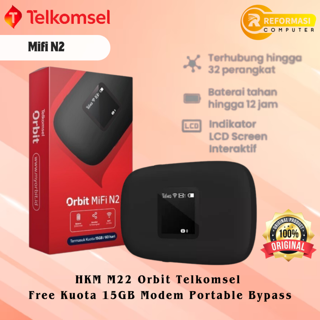 Jual ORBIT modem Telkomsel Orbit Mifi N2 Portable Modem Wifi 4G High ...
