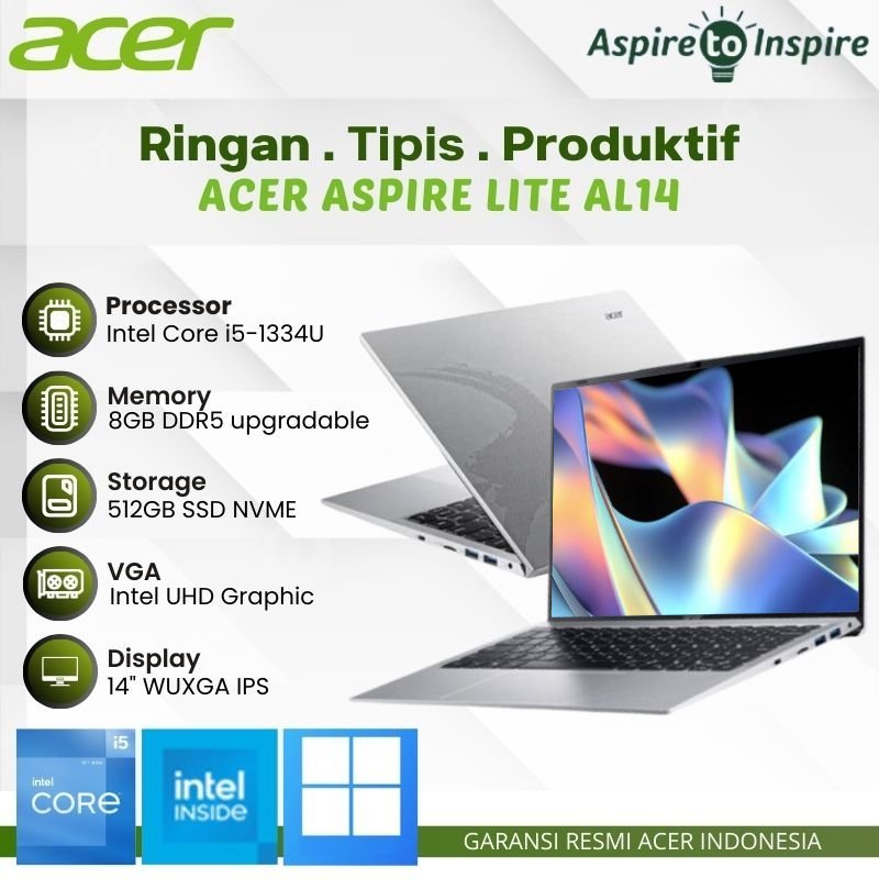 Dalle écran Acer Aspire Lite 14 AL14-52M – 14 Pouces WUXGA IPS 400nit – Neuve – Garantie 1 An