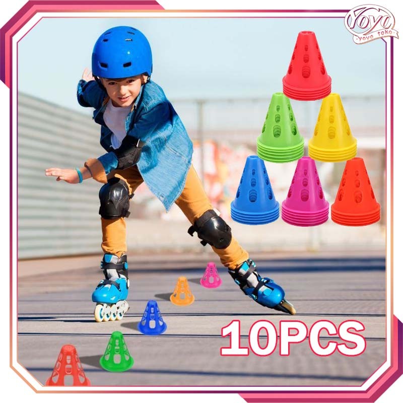 Jual 10pcs Cone Sepatu Roda Cone Kerucut Marker Latihan Skate Cones ...