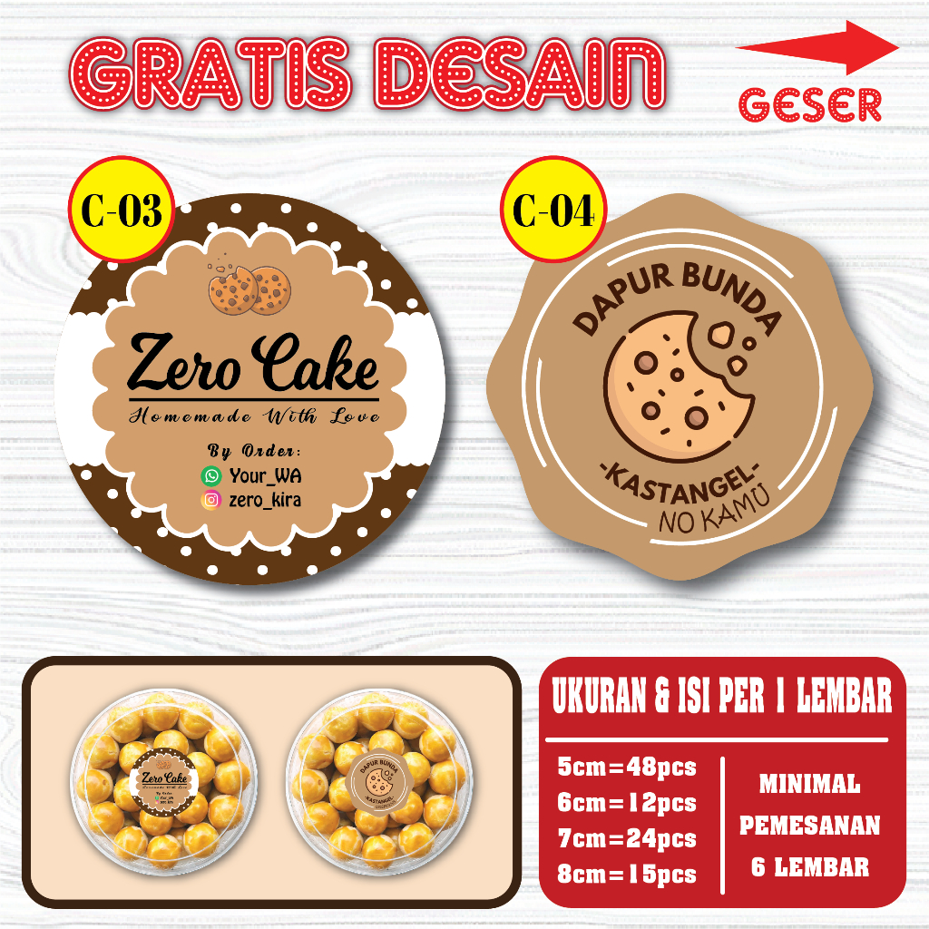 Jual Sticker Toples cookies / sticker nastar / sticker kuker / sticker ...