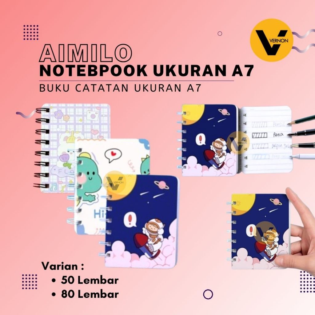 Jual Notebook Buku Catatan Mini A7 Aimilo Buku Catatan Notes 50 Lembar ...