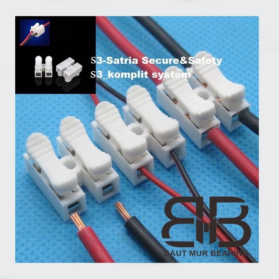 Jual TERMINAL SAMBUNG PUTIH 2 JALUR / 2 WIRE QUICK CONNECTOR- Sunfree ...