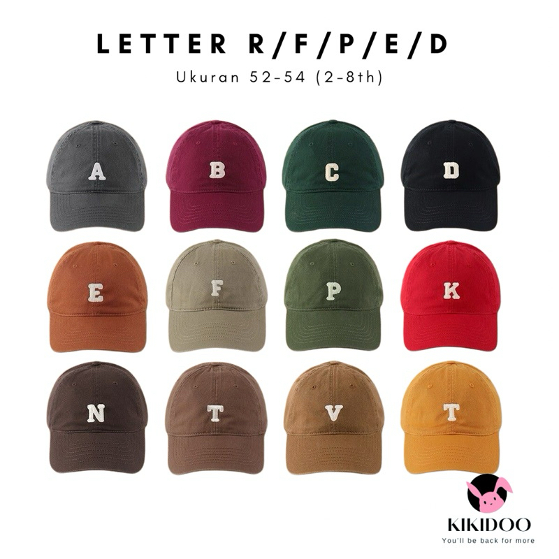 Jual KKD TOPI BASEBALL ANAK IMPORT LETTER ABJAD R/ D / E / F /P FASHION ...