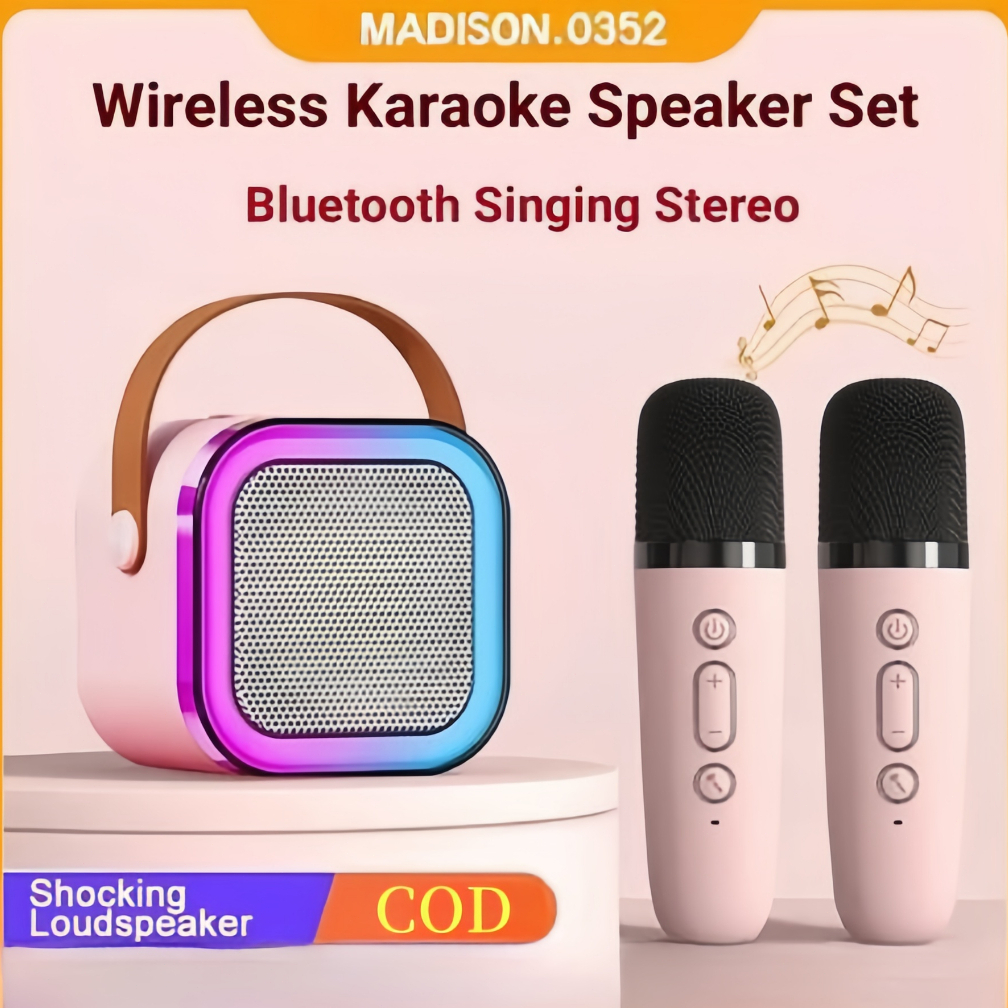 Jual K12 Speaker Bluetooth With 2 Mic Mini Lespeaker Portable Karaoke ...