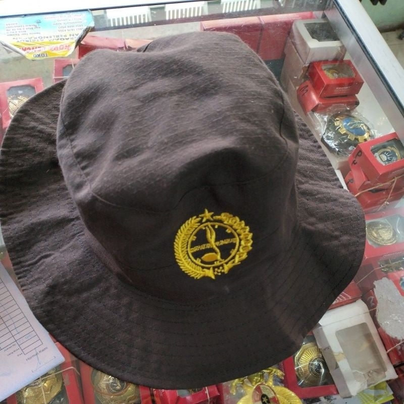 Jual TOPI RIMBA COKLAT LOGO PRAMUKA | Shopee Indonesia