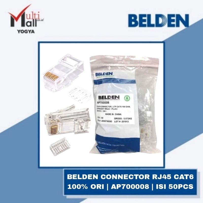 Jual Belden Connector LAN UTP RJ45 Cat 6 AP700008 Original 100% USA Isi ...