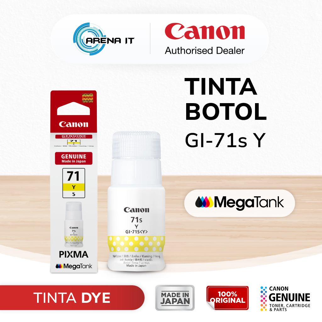 Tinta Original Canon 71 Yellow Small GI71Y-S - Tinta Canon G1730 G2730 G3730 G1737 G2770 G3770 G4770