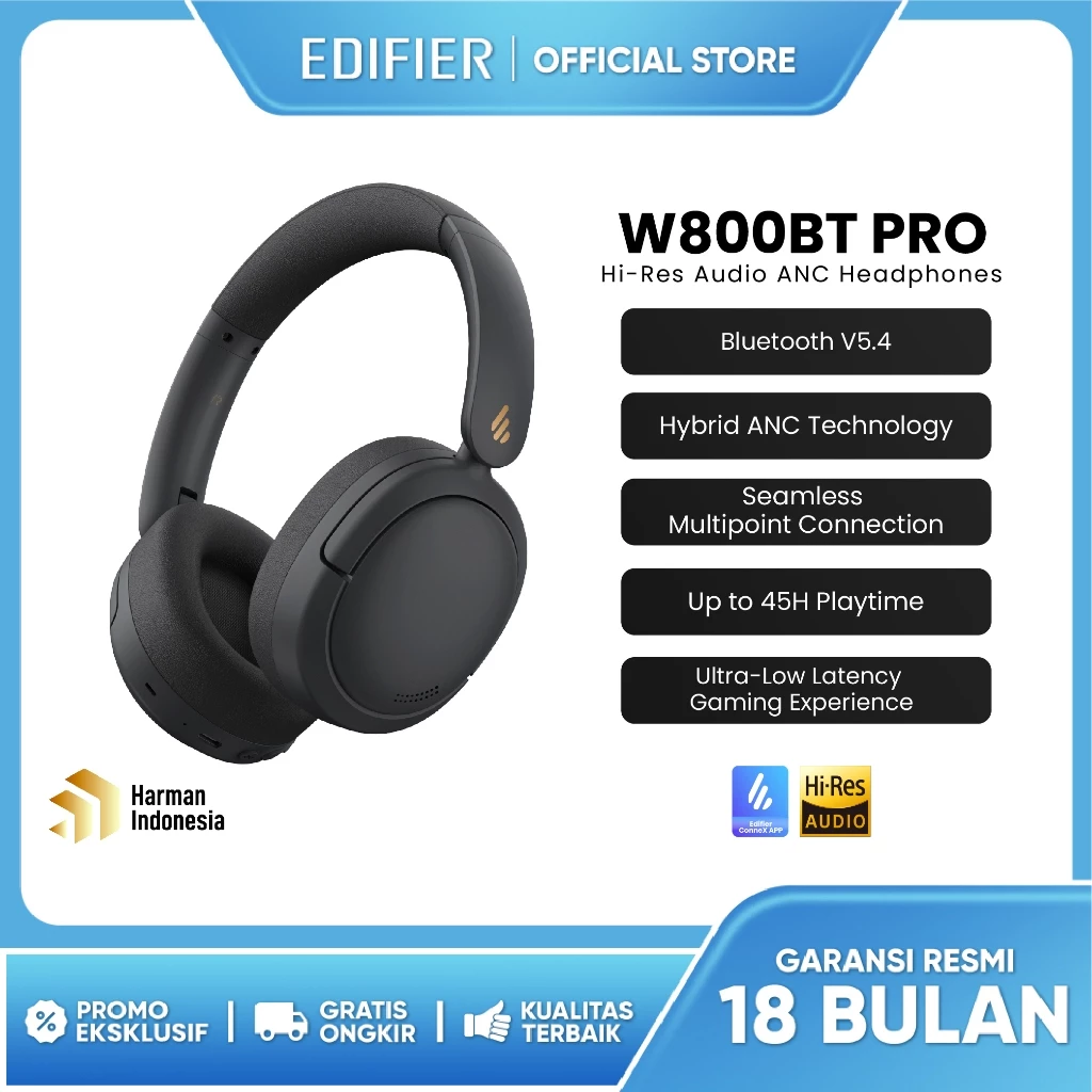 EDIFIER W800BT PRO Hi-Res Audio ANC Headphone