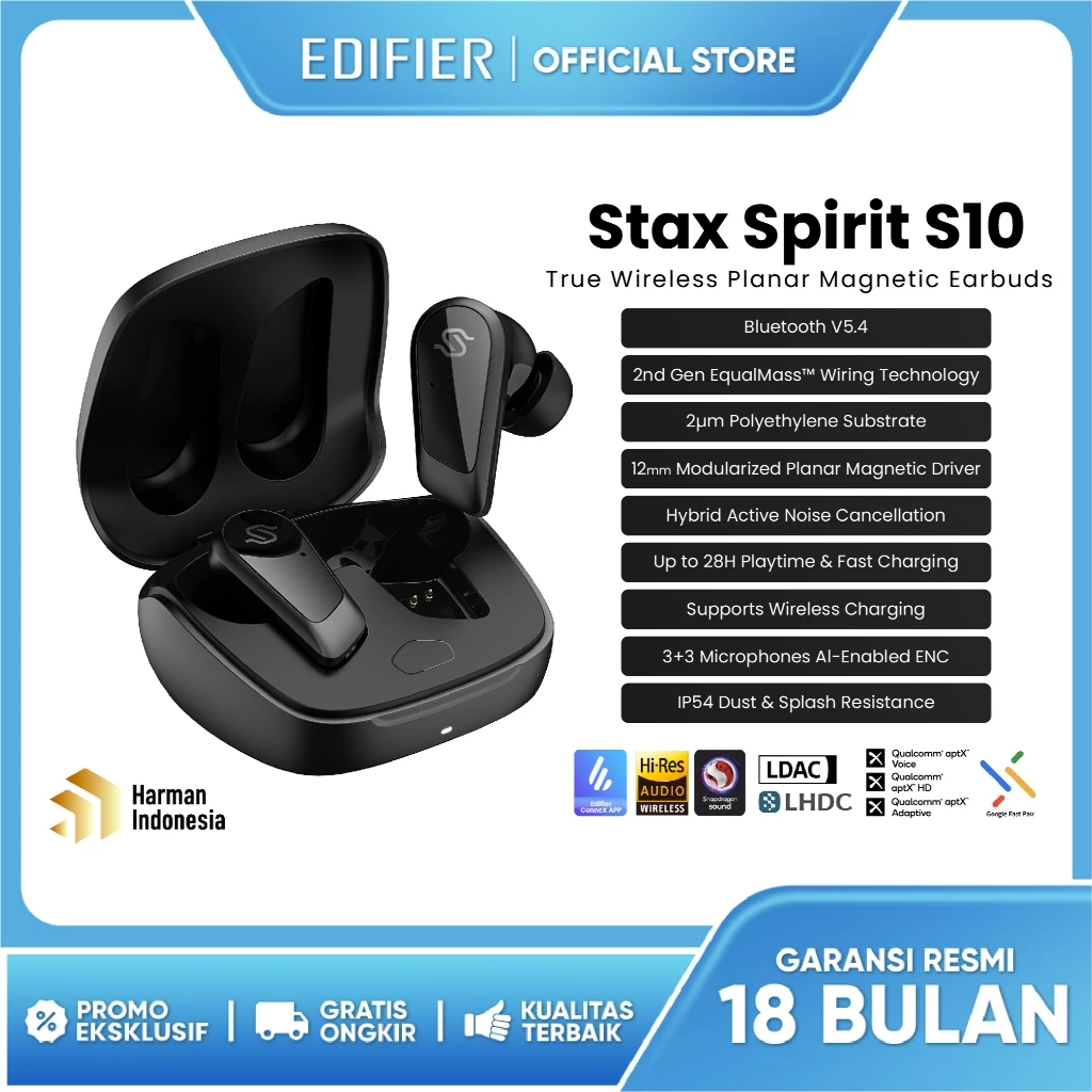 EDIFIER Stax Spirit S10 True Wireless Planar Magnetic Earbuds
