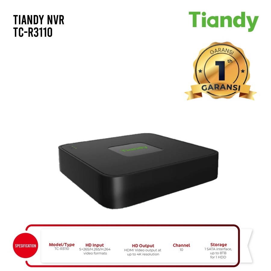 Jual NVR + POE TIANDY TC-R3110 10CHANNEL LINE SPARK | Shopee Indonesia