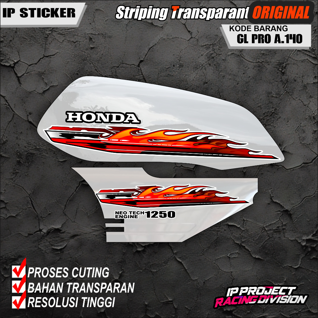 Jual (COD) STICKER STRIPING ORIGINAL MOTOR HONDA GL PRO 1985-1999 ...