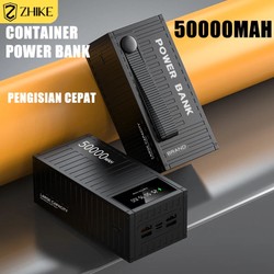 ZHIKE PowerBank 20000mAh Power Bank 50000mAh Charger Fast Charging Dengan Kabel Data 3 in 1 Adaptor LED Indicator powerbank Dual Output Dual Input Portable Charger Baterai