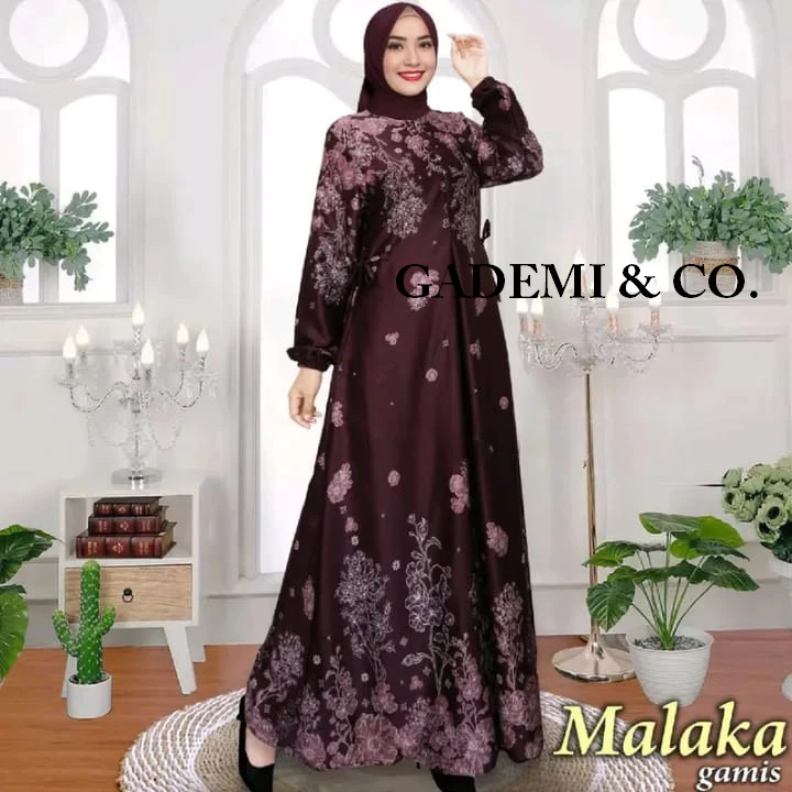 Gamis Silk Premium Motif MALAKA