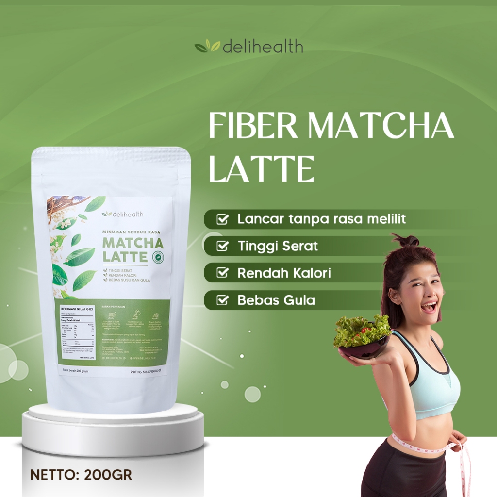 Jual Delihealth Fiber Matcha Latte 200gr | Shopee Indonesia