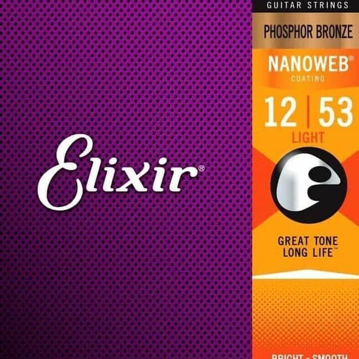 Jual Senar Gitar Akustik Elixir 12-53/ 16052 Nanoweb Phosphor Bronze ...