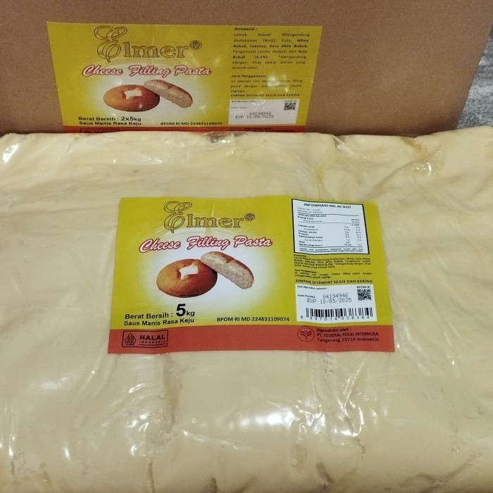 Jual Elmer Cheese Filling Pasta 5kg / Filling Keju Manis / Isian Roti ...