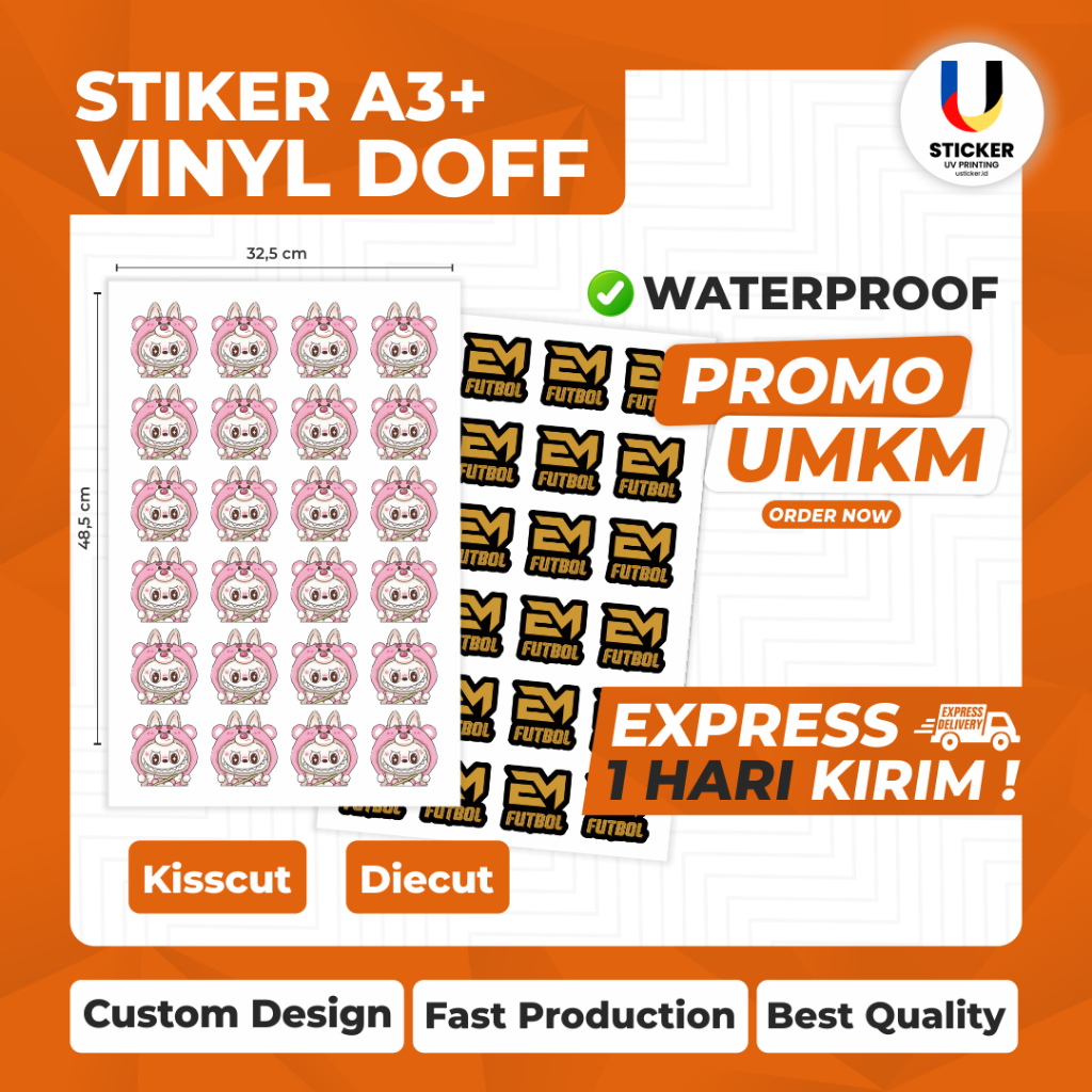 Jual CETAK STIKER CUSTOM MATTE DOFF A3+ (SUDAH CUTTING) | Shopee Indonesia