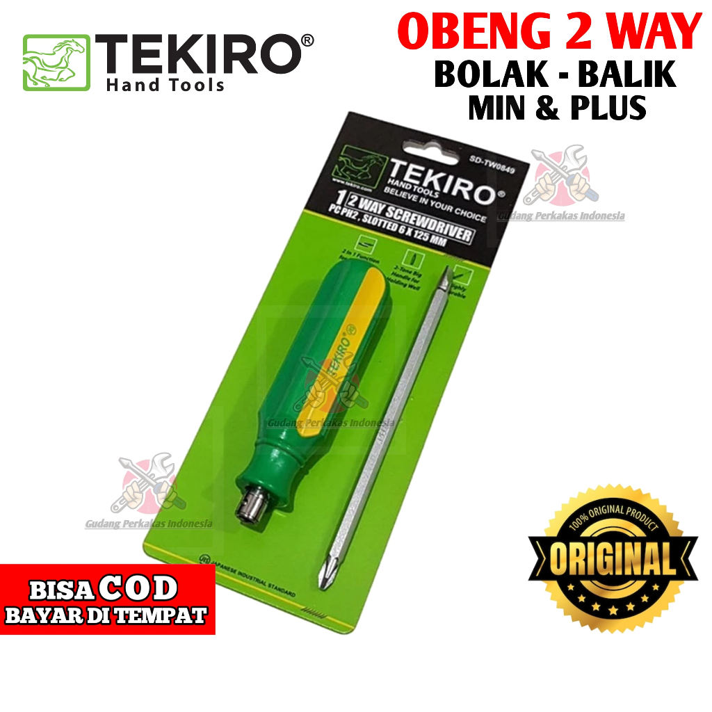 Jual Obeng 2 Way Tekiro Obeng Two Way Screwdriver - Obeng Bolak - Balik ...