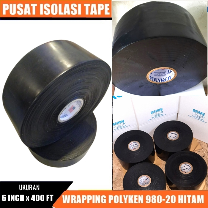 Jual POLYKEN Insulation Wrapping Tape 6 Inchi x 100 fiet-Hitam | Shopee ...