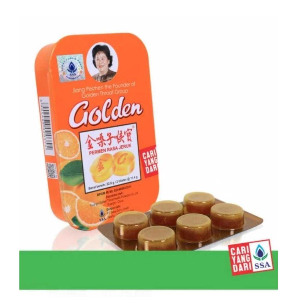 Jual GOLDEN PERMEN RASA JERUK SSA 12's - permen pelega tenggorokan ...
