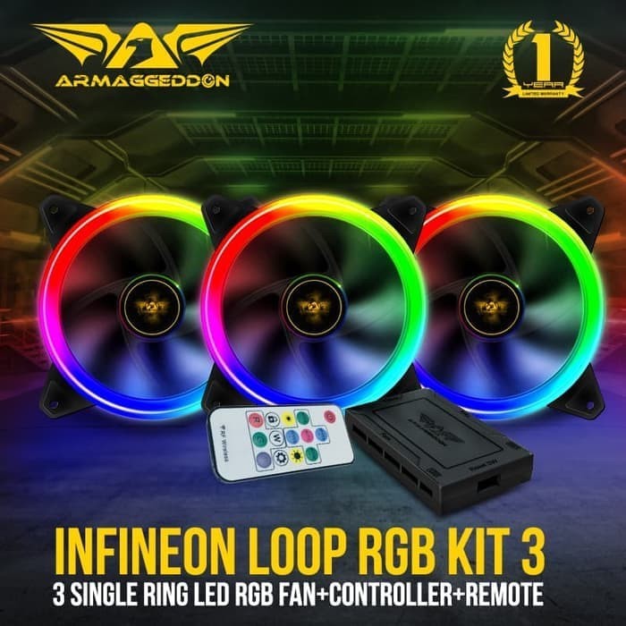 Jual Armaggeddon Fan Infineon Loop RGB KIT 3 & Led Strip FX Controller ...