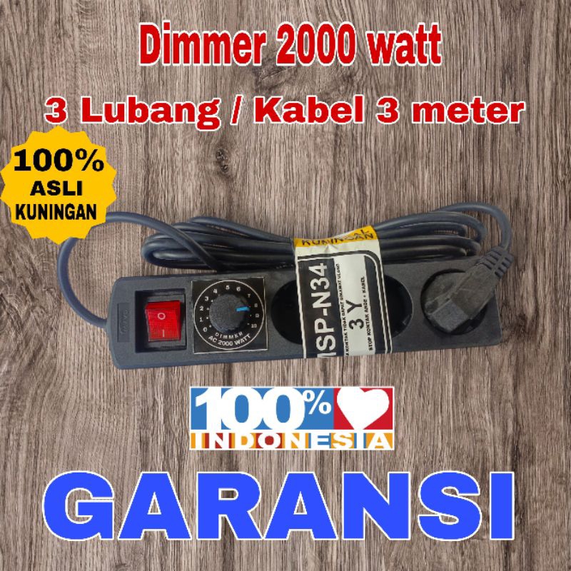 Jual TERMURAH DIMMER AC 2000 WATT DIMER PENGATUR KECEPATAN 1 2 3 Lubang ...
