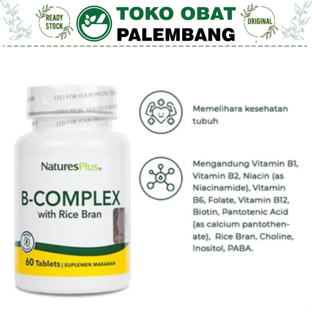 Jual NATURES PLUS B COMPLEX 60 TABLET NATURE PLUS VITAMIN B KOMPLEKS ...