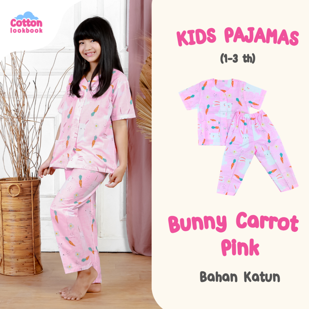 Jual COTTON LOOKBOOK - PIYAMA KATUN ANAK CARROT KELINCI SIZE S 1-3 ...