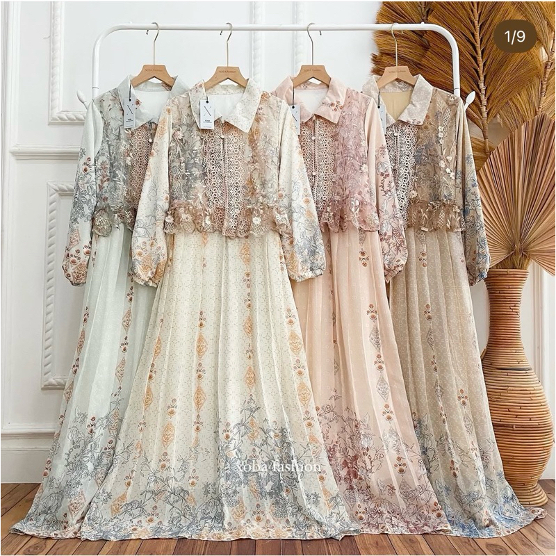 GAMIS LEBARAN CERUTI BABYDOLL DRESS BRUKAT RAMADHA
