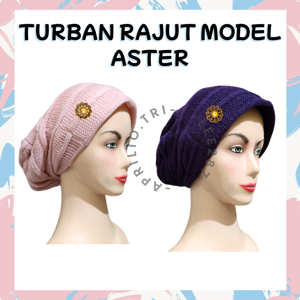 Jual 4023 - Turban Rajut Model Aster / Kerpus / Topi Nenek / Topi Ibu ...