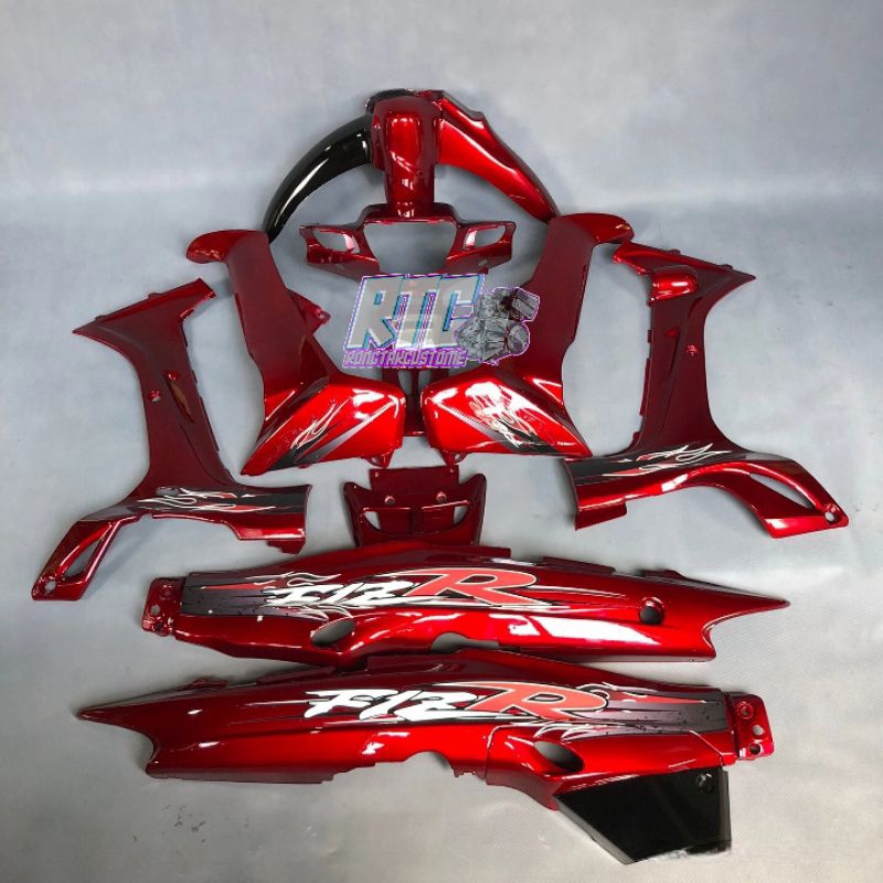 Jual cover body fiz r f1zr fizr merah marun custom striping model api ...