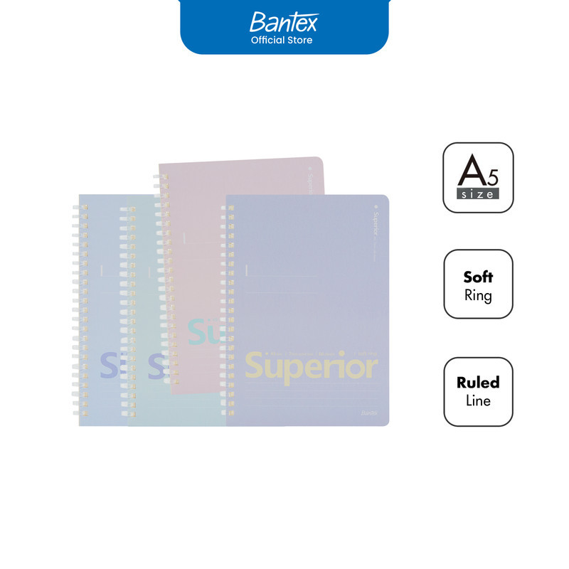 Jual Bantex Notebook Spiral A5 Superior Bergaris Soft Ring Pastel Color ...
